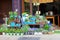 Front view florist shop plants flowers blue pottery outdoor terrace