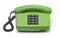 Front view of green classic push-button landline phone