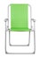 Front view of green folding chair