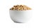 Front view of healthy oats in a cup isolation