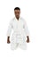 Front view of karate fighter meditating