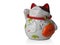 Front view lucky cats sitting and holding on white background, object, religion, copy space