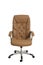 Front view of a luxury manager office chair, upholstered with li