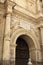 The front view of the main entrance of the cathedral of Granada, Spain