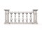 Front view marble balustrade on white background. 3d rendering.