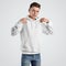 Front view mockup hoodie template for young man