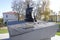 Front view of the monument to People\'s Artist of the USSR and famouse actor Vyacheslav Tikhonov in Pavlovsky Posad.