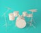 front view of a musical drum set on a clear background