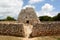 Front view of Naveta d\\\'Es Tudons, a megalithic chamber tomb. Menorca. Balearic islands. Spain