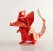 Front view origami mouse