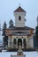 Front view of the orthodox church in Slanic Moldova, Bacau, Romania