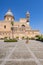 The front view of the Palermo Cathedral or Cattedrale di Palermo dome and tower in a nice sunny afternoon in Palermo, Sicily