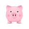 Front view. Pink piggy bank isolated on white background. Vector illustration