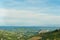 Front view of rows of ready to harvested, Moscato grapes, Piedmont region of Italy