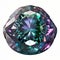 Front view of shining bright alexandrite gemstone illustration on a white background.