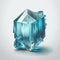 Front view of shining bright aquamarine gemstone illustration on a white background.