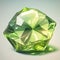 Front view of shining bright peridot gemstone illustration on a light gray background.