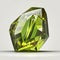 Front view of shining bright peridot gemstone illustration on a light gray background.