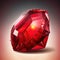 Front view of shining bright ruby gemstone illustration on a dark background.