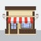 Front View Shop Building Vector Illustration