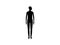 Front view silhouette of a gender neutral person with head turned to the shoulder.