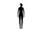 Front view silhouette of a neutral gender person with head turned to the shoulder.