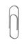 Front view of single steel paper clip