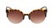 Front view of spotted brown framed sunglasses