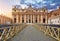 Front view St Peters Basilica. Panorama Square.