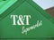 A front view of a T and T Supermarket store sign