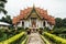 Front view of Thai Monastery Thai Temple decorated with Thai art at Bodh Gaya, Bihar, India.