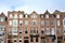 Front view of traditional buildings in Amsterdam