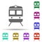 Front view train, transport in multi color style icon. Simple glyph, flat vector of transport icons for ui and ux, website or