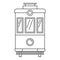 Front view tram icon, outline style