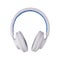 Front view White blue wireless headphone isolated on a white background