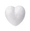 Front view of white styrofoam heart