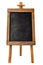 Front view of wooden bar blackboard to write the menu of the day on cutout PNG transparent background. Generative AI
