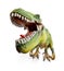 Front Wide View of Tyrannosaurus, dinosaurs toy.