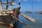 Front of the wooden boat close-up