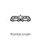 Frontal crash icon. Trendy modern flat linear vector Frontal crash icon on white background from thin line Insurance collection