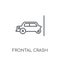 Frontal crash linear icon. Modern outline Frontal crash logo con
