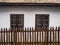 Frontal detail view of a traditional village house, Hungary