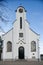 Frontal entrance of traditional white Church