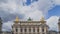 Frontal facade of Palais Garnier in Paris, France