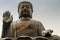 Frontal Facial closeup of Tian Tan Buddha, Hong Kong China