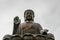 Frontal Facial closeup of Tian Tan Buddha, Hong Kong China