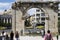 Frontal view of the Arch of Hadrian in the center of Athens