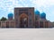 Frontal view of Barak-Khan Madrassah in Tashkent, Uzbekistan
