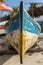 Frontal view of a garifuna wooden boat