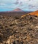 Frontal view of a huge volcano